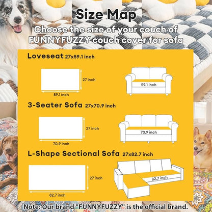 FUNNY FUZZY Pet Couch Covers for Sofa, Couch Covers for Dogs Washable Dog Couch - Image 5