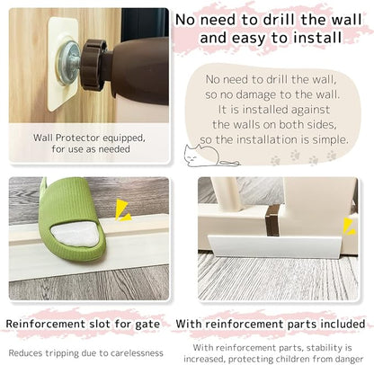 Lumizone Extra Tall Cat Gate 61.02" High Pressure Mounted Extra Wide - Image 6