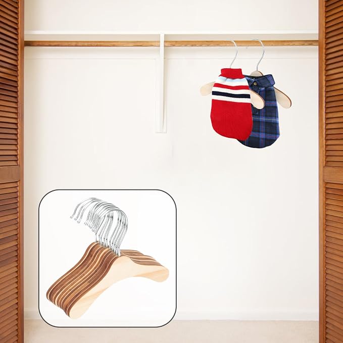 Wooden Dog Clothes Hangers 16cm Large Pet Clothes Hanger Sturdy Household Pet - Image 4