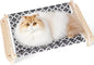Elevated Wooden Cat Bed – 24"x15.7"x5.9" Breathable Hammock Pet Bed by MITREL