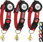 Cat Collar with AirTag Holders, Reflective Breakaway Safety Collars, Bells and by BemixPets