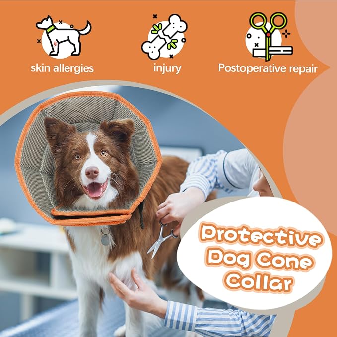 Dog Cone Collar After Surgery, Adjustable Soft Recovery Cone - Image 6