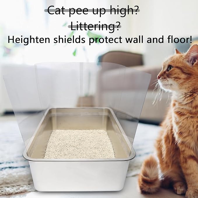12PCS Cat Litter Box Pee Shields, Transparent Easy Clean Splash Guard - Image 6
