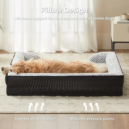 Orthopedic Dog Bed for Large Dogs, Egg Crate Foam Bed for Large Dogs, Equipped - Image 3