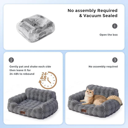 Dog Couch Bed - Fluffy Dog Sofa, Large Orthopedic Pet Sofa Bed - Image 6