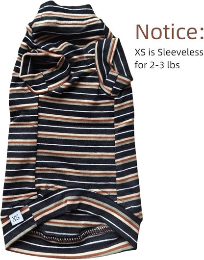 Vintage Stripes Sphynx Hairless Cats Shirt Cotton Cat Turtleneck Pet Clothes - Image 2