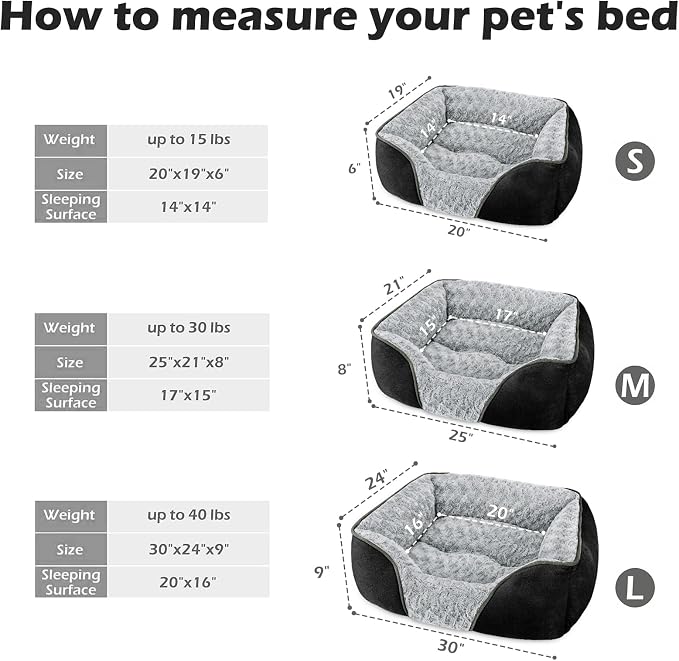 INVENHO Medium Dog Bed Rectangle Washable Orthopedic Soft Calming Sleeping Pet - Image 3