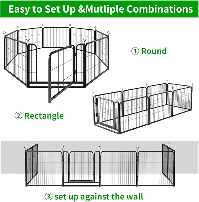 Dog Playpen Outdoor Extra Wide 16 Piece Panels Heavy Duty Dog Fence 24" Height - Image 9