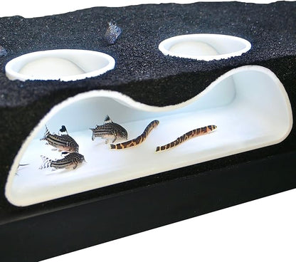 Aquarium Underground Tunnel Cave Natural Curve Two Hole | Viewing Fish & Shrimp by LuckyCritterCo