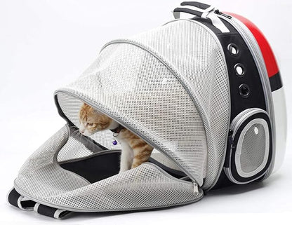 Back Expandable Cat Backpack Carrier, Fit up to 12 lbs, Hard Shell Bubble Dome - Image 5