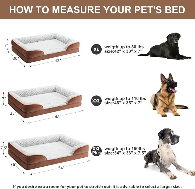 Orthopedic Dog Bed for Large Dogs, Egg Crate Foam Bed for Large Dogs, Equipped - Image 4