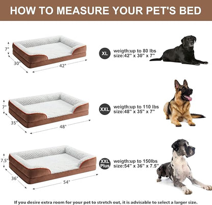 Orthopedic Dog Bed for Large Dogs, Egg Crate Foam Bed for Large Dogs, Equipped - Image 4