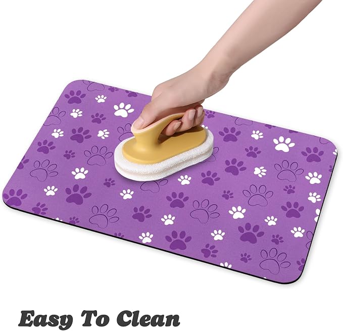 Dog Food Mat, Absorbent Water Bowl Mats Cat Pet Feeding Placemats 17 * 30 inch - Image 4