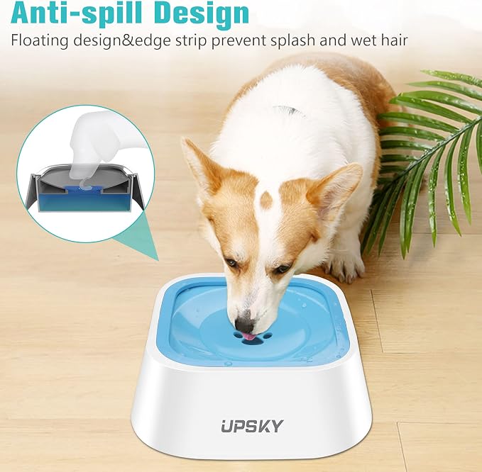 UPSKY No-Slip Slow Drinking Bowl - 35oz No Spill Pet Water Dispenser - Image 4