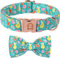 Easter Dog Collar with Bowtie, Eater Bunny Eggs Dog Collars, Soft Durable by MrChubbyfacePetSupplies