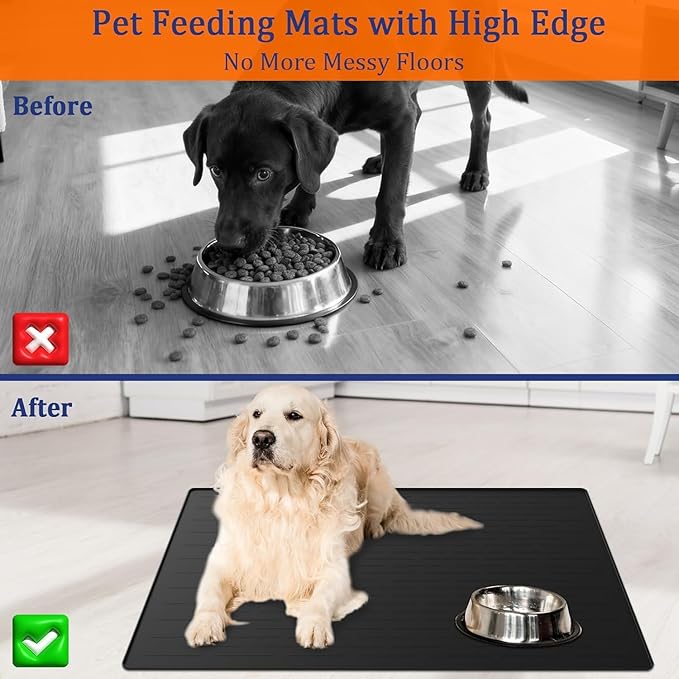 XXXXL Largest Pet Food Mat, 51.2"x25.6" Silicone Dog Mats - Image 3