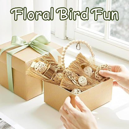5-Pack Natural Flower Bird Toys – Foraging & Chewing Toys - Image 5