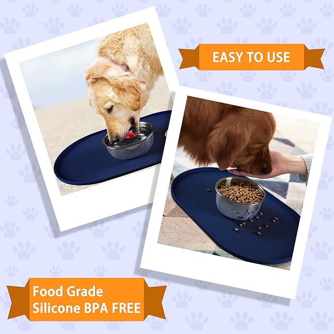 100% Waterproof 1.0" Raised Edge BPA Free Silicone Dog Food Mat, Pet Cat - Image 7