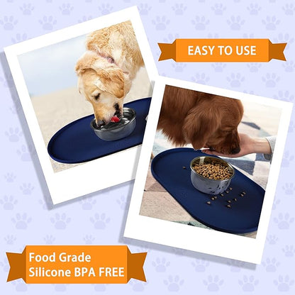 100% Waterproof 1.0" Raised Edge BPA Free Silicone Dog Food Mat, Pet Cat - Image 7
