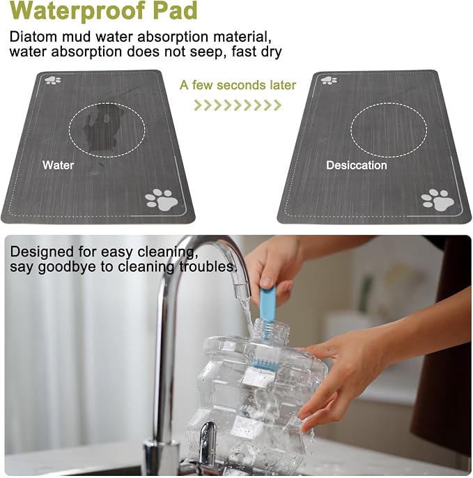RIZZARI Large Water Dispenser for Dogs: 8L Gravity Gray Automatic Stainless - Image 4