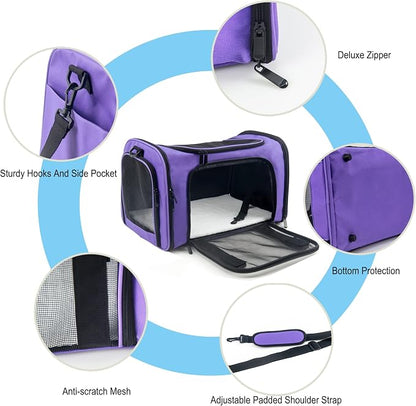 Soft Sided Carrier for Small Medium Cats Dogs, Removable Pad Collapsible Travel - Image 6