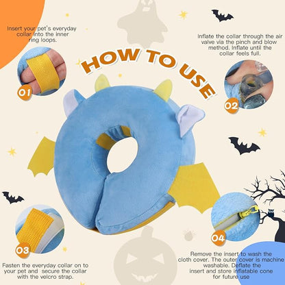 IEUUMLER Inflatable Recovery Dog Collar, Protective Donut Cone, Adjustable Soft - Image 6