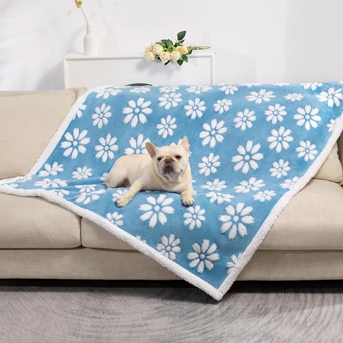 Waterproof Blanket for Dog Cat or Adult, Cute 3D Textured Flower Dog Blanket - Image 6