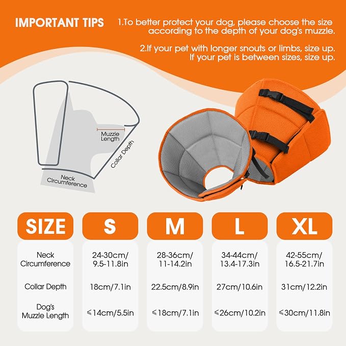 Dog Cone Collar After Surgery for Large Dogs, Adjustable Soft Cone for Dogs to - Image 2