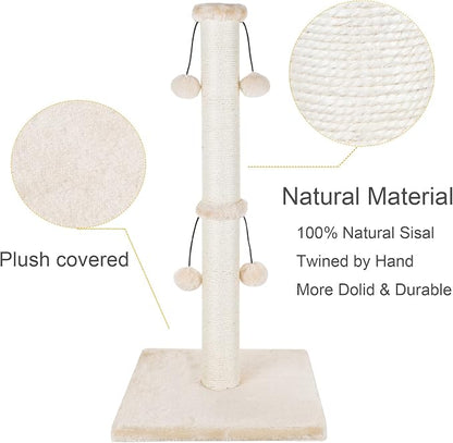 Dimaka 29'' Cat Scratching Post, Natural Sisal Rope Scratch Post - Image 4