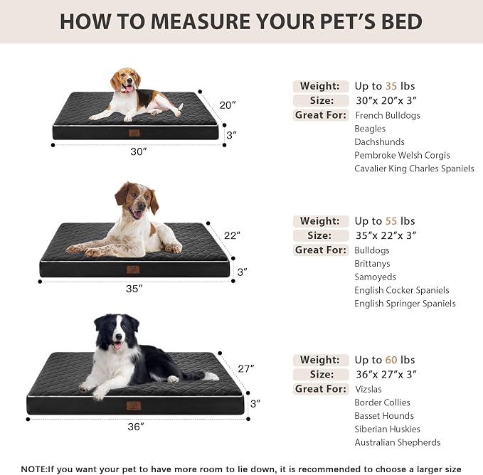 WNPETHOME Orthopedic Dog Bed Medium Size Dog, Waterproof Medium Dogs Bed - Image 6