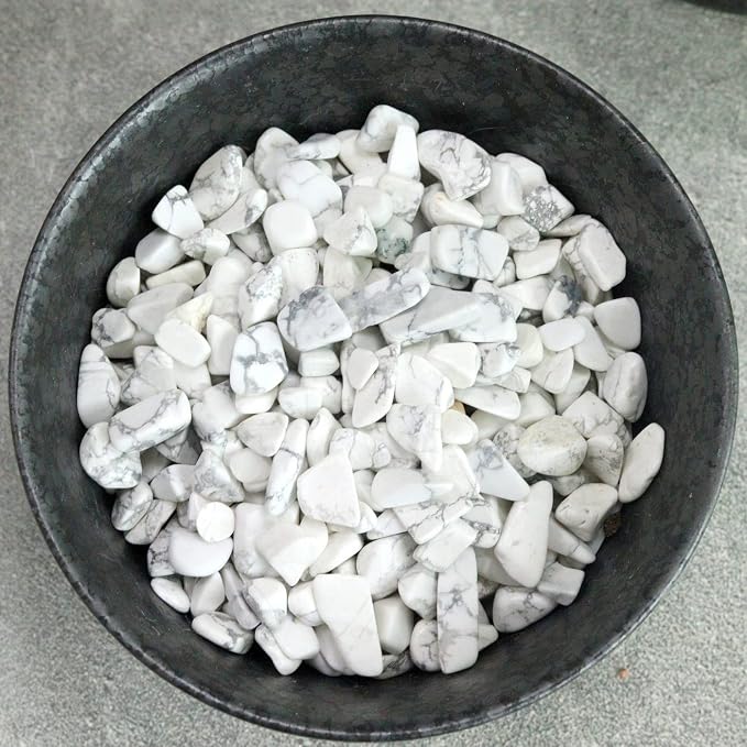 Howlite Aquarium Gravel Rocks Natural Tumbled Healing Crystal Chips Bulk - Image 3