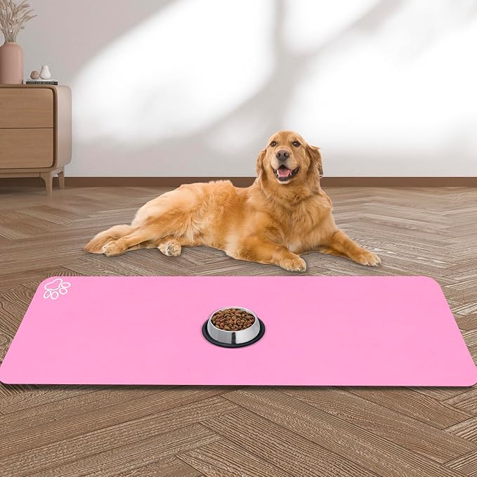 Large Pet Feeding Mat, Absorbent Quick Dry Dog Mat by yuzshin