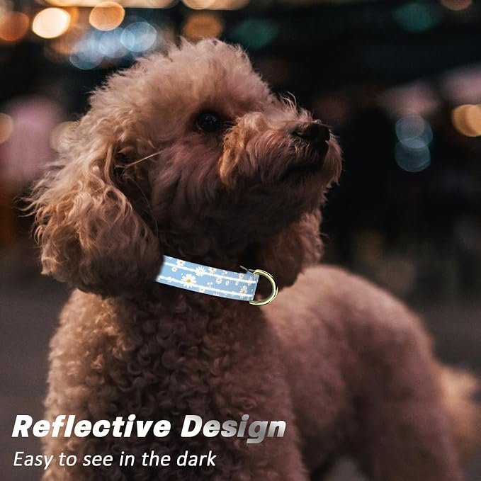 Reflective Dog Collar for Large Dogs, Cute Daisy Theme Adjustable Heavy-Duty - Image 3