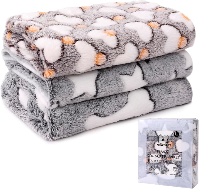 3 Pack Cat and Dog Blanket Soft & Warm Fleece Flanne Pet Blanket, Great Pet by MIWOPET