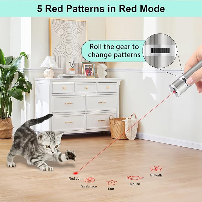 TBTeek Cat Toys, Rechargeable, 3 Light Modes & 5 Adjustable Patterns, Portable - Image 3