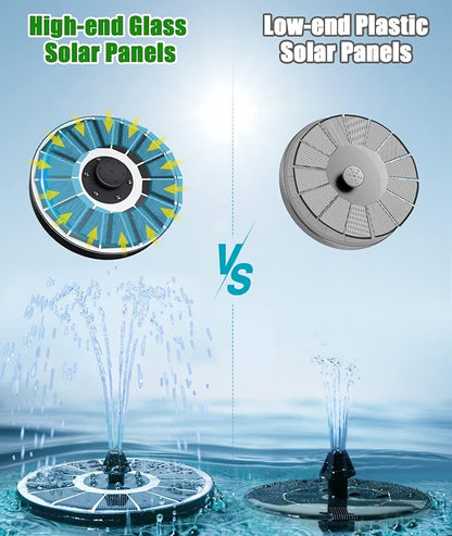 SZMP Solar Fountain Upgraded 100% Glass Panel, 3.5W Solar Powered Water Pump - Image 3