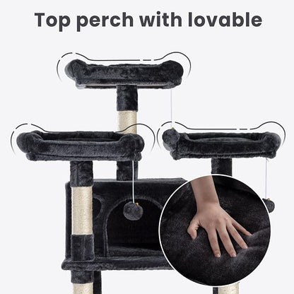 SHA CERLIN 68 Inches Multi-Level Large Cat Tree - Image 4