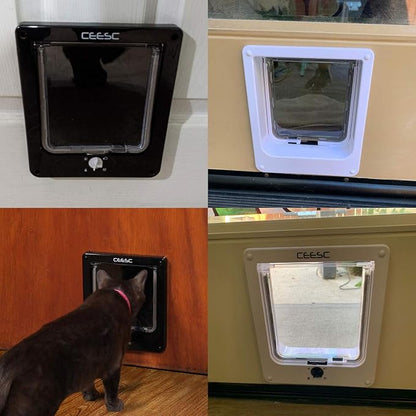 CEESC Large Cat Door for Interior/Exterior Door, Weatherproof, Rotary 4 Way - Image 7