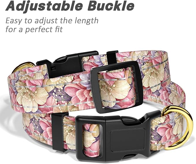 Reflective Dog Collar for Small Dogs, Cute Flower Theme Adjustable Heavy-Duty - Image 6