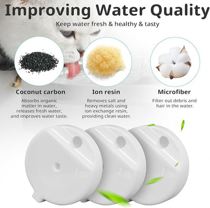 8Pcs Gravity Pet Water Fountain Filters, Automatic Pet Waterer Replacement - Image 6