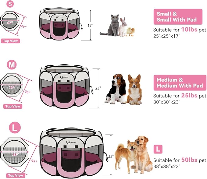Dog Playpen, Large Puppy Pet Playpen, Dog Crate Tent Cage Indoor/Outdoor - Image 8