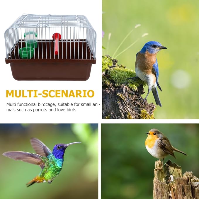 Portable Bird Cage with Perch Food Box and Water Dispenser Spacious Travel - Image 8