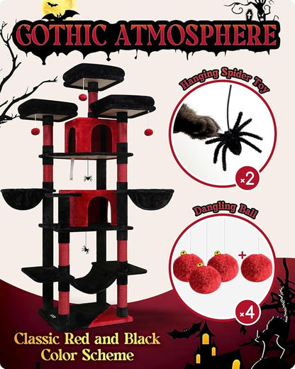 Globlazer Gothic Cat Tree, 80inch Goth Cat Tower - Image 5