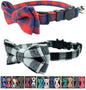 Cat Collar Breakaway with Bell and Bow Tie, Plaid Design Adjustable Safety by Ximipet