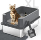 Stainless Steel Litter Box, Extra Large Litter Boxes by MIXJOY