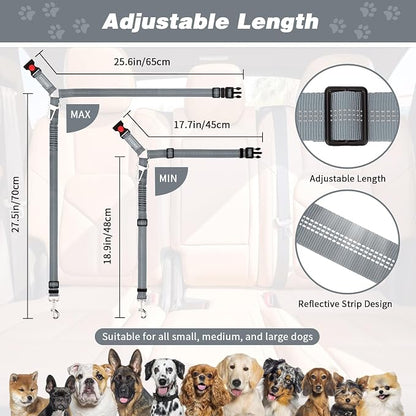 BWOGUE Pet Dog Cat Seat Belt Reflective Car Dog Headrest Restraint Leash - Image 2