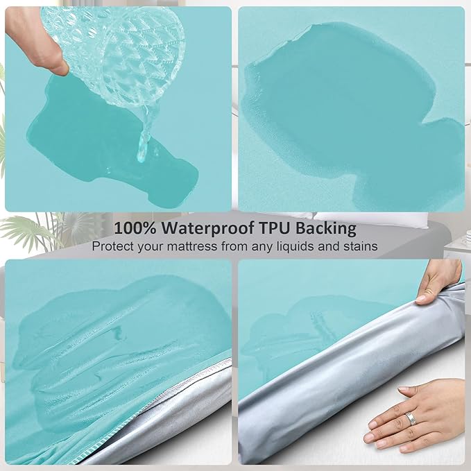 Waterproof Mattress Protector King, Fitted Sheet Style Breathable Mattress Cover - Image 3