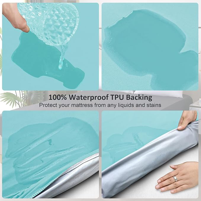 Waterproof Mattress Protector Queen, Fitted Sheet Style Breathable Mattress - Image 3