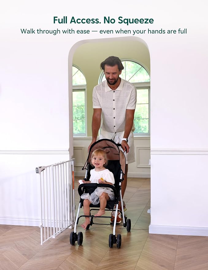 Babelio Baby Gate for Stairs, Kitchen & Doorways, No Bottom Bar| Easy - Image 3