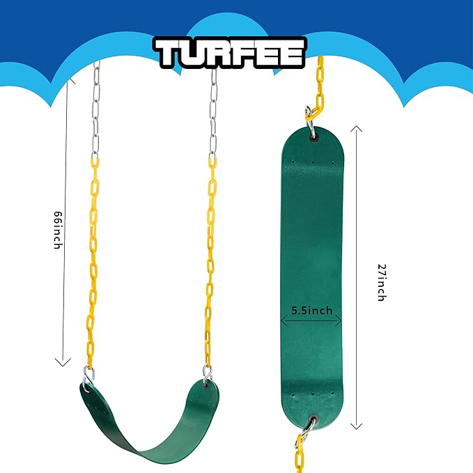 TURFEE 2 Pack Green Swing Seats Heavy Duty - Image 6